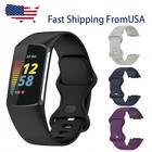 Silicone Sport Straps Watch Band Replacement Wristband For Fitbit Charge 5   6