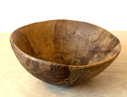 Vintage Primitive   Rustic Hand   carved Solid Walnut Wood Bowl     9  X 5      Organi