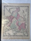 1860 Antique Johnson s Family Atlas-map Of Asia-hand Colored