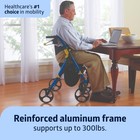 Medline Premium Empower Folding Mobility Rollator Walker Black   Blue With