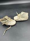 Vintage White Leather Lace Up Antique Baby Shoes 4 25   l