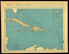 Vintage Map Of The Caribbean Map Of The West Indies Cuba Puerto Rico Jamaica