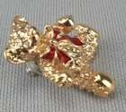 1989 Avon  teddy Bear  Rhinestone Eyes - Red Enamel Bow - Unsigned 