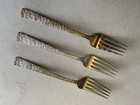 International Silver Plate Vintage Leaves 3 Dinner Forks Embossed Leaf Is 1968