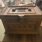 Vintage 1970s Max Klein Sewing Box- Faux Wood Organizer With Tray   Many Supplie