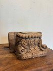 Antique Wooden Column Base Candle Holder   Hand-carved Architectural Salvage