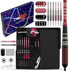  Steel Tip Darts Set - Professional Darts  Brass Barrels  Metal Tip Darts  16 
