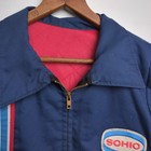 Vintage Sohio Oil   Gas Men s Blue Service Station Jacket Large - Ripped Sleeve