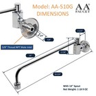 Aa Faucet Wok Range Automatic No Lead Faucet 14  Spout 3 8  Male Inlet Aa-510g