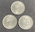 Lot Of  3  1954-1960 Venezuela 50 Centimos  835 Silver Unc Uncirculated