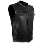 Ard   Men s Sons Of Anarchy Soa Leather Motorcycle Vest Concealed Carry Biker Wai