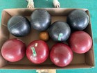 Vintage Super Martel Bocce 115 Ball Set - Red Black - Made In Italy