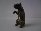 Antique Warwick Style Brass Bronze Muzzled Bear Novelty Rattle Figure