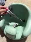 Bumbo Infant Floor Seat Baby Sit Up Chair With Adjustable Harness  Light Green