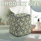Green Fabric Tissue Box Cover - Floral Print Tissue Box   Decorative Square N   