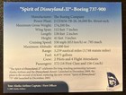 Rare Alaska Airlines 737-900 Spirit Of Disneyland Ii Trading Card