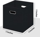 Black Foldable Storage Cubes Bins   Fabric Storage Box Cubes Organizer Baskets W