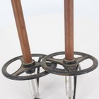 Bamboo 33  Cross Country Ski Poles Leather Straps Plastic Grips Sweden