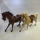 Pair Of Vintage Marx Best Of The West Horses With Tack Saddle Canter Pose