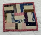 Vintage Antique Patchwork Quilt Table Topper  Small  Rectangle Logs  Calicos