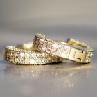 Silver gold Plated Hoop Earrings For Men women Jewelry A Pair set Lab-created
