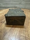 Rare Htf Antique Vintage Persian Ottoman Brass Box Casket Wood Lined Engraved