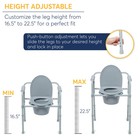 Drive Medical Gray Steel Folding Deep Seat Bedside Commode Portable Toilet Chair