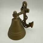 Vintage Brass Anchor Bell Nautical Ship Boat Wall Mount Decor Light Patina 5 