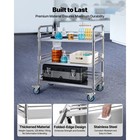 Uimoso Stainless Steel 3-tier Rolling Utility Cart With Locking Wheels