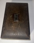 Antique Wood Cigar Humidor Milk Glass Lined 11   x 7    Box Vintage