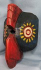 Vintage Latin American Folk Art Rooster   Hand Carved Chicken Mask  Hand Painted