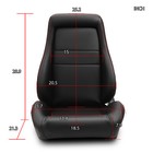 1 Pair Universal Black Pvc Leather Easy Reclinable Obs Style Seats Car Seats
