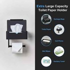Matte Black  Matte Toilet Paper Holder With Flushable Wipes Dispenser Stainless