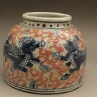 4 6inch Ancient Chinese Qilin Patterned Blue And White Porcelain Jar Decoration