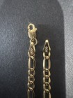 Solid 14k Yellow Gold Figaro Chain Necklace 22  Long 4 15g Genuine Mens