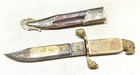 Vintage Antique Toledo Spain Gold Gilt Lion Exhibition Hunt  Dagger Knife Sheath