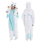 Adult Pajamas Unisex Animal Costume Cosplay Halloween Jumpsuit Size Small Blue