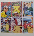 Lot Of 6 Pokemon Vending Sticker Cards Ash Misty Brock And Pikachu Prism Holo Nm