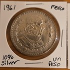 Mexico Silver Coin Lot 1961 1 Peso   1883 1 Centavo Circulated Uncertified
