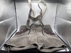 Vtg German Boy Child s Suede Leather Lederhosen Grey Green Toddler See Pics