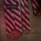 Yves Saint Laurent Burgundy White Blue Striped Pointed Men s Tie Necktie