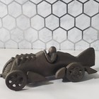 Vintage Hubley Cast Iron Toy Racer Car With Driver  3 Fintail Jm201