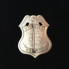 Vintage Security Officer Silvertone Metal Badge Pin Eagle Lion On Scales Justice