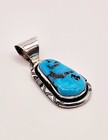 Bea Johnson Sterling Silver Native Navajo Turquoise Pendant