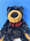 Princess Soft Toys Bear Plush Black Brown Long Legs Beans Red Bow 15    2001 Rare