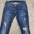 True Religion Jeans Womens 27x33 Denim Distressed Ripped Casual Skinny Pants