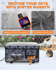 Weatherproof Heated Cat House For Outdoor In Winter  Heated Cat Bed Kitty Shelte
