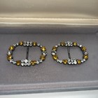 2 Vintage Art Deco Rhinestone Belt Buckles