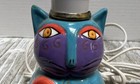 Vtg  Laurel Burch Night Light Accent Ceramic Table Lamp Cats Butterflies 6 5   