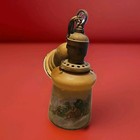    vintage Antique  Brass Reverse Painting Ceiling Lamp 14 75 Inches    